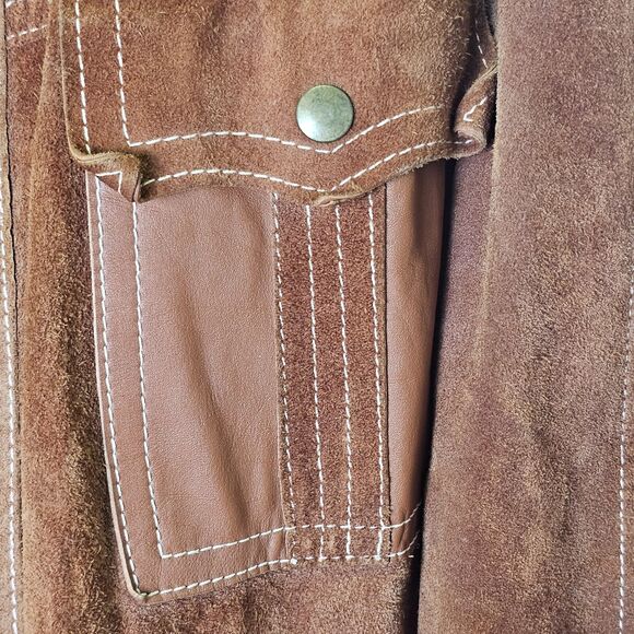 Vtg 50s 60s 70s McGREGOR SUEDE LEATHER JACKET CAR COAT Reversible NOSTALGIC - Picture 3 of 13